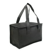 1 Pc Insulated Food Delivery Bag Reusable Insulated Grocery Bag Leak Proof Durable Cooler Bag, Insulated Shopping Bags Travel Cooler Bag for Hot & Cold Food, Pizza, 10.02"x5.51"x6.69", Black