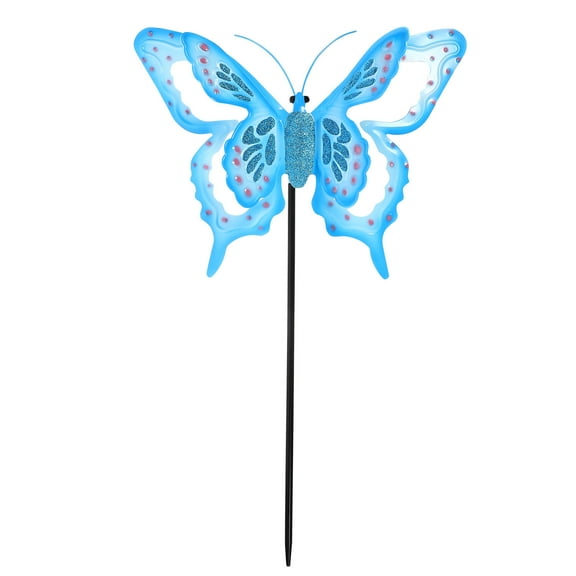 1 Pc Iron Art Artificial Garden Decor Craft Outdoor Yard Lawn Butterflies Stake