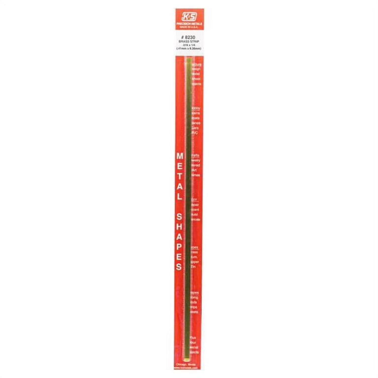 K&S 0.016 in. X 1/4 in. W X 12 in. L Brass Metal Strip K&S 0.016 in. X 1/4 in. W X 12 in. L Brass Metal Strip
