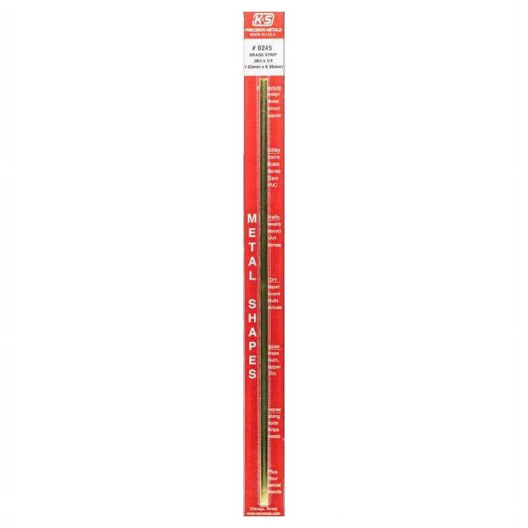 K&S 0.064 in. X 1/4 in. W X 12 in. L Brass Metal Strip K&S 0.064 in. X 1/4 in. W X 12 in. L Brass Metal Strip