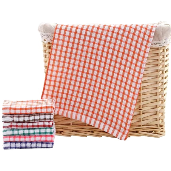1 Pc Kitchen Dish Rags Cotton Terry Kitchen Dish Cloths Soft and Absorbent Dish Rags Quick Drying Dish Towels for Washing Dishes Cleaning Rags, 16.54x25.2 Inch, Orange