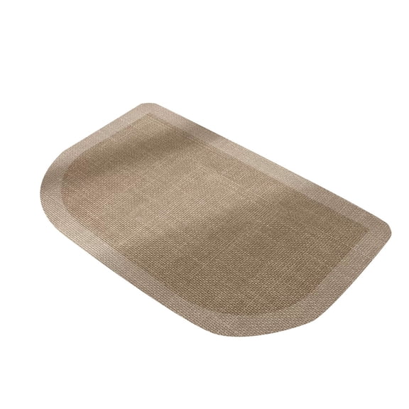 1 Pc Kitchen Mats for Floor, Kitchen Rugs Non Slip Washable, Half Circle Kitchen Floor Mat Sink Rug Absorbent Half Round Shower Rug, 35.43x23.62 Inch, 15.75x23.62 Inch, Brown