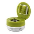 thumbnail image 1 of 1 Pc Kitchen Multifunctional Manual Garlic Press Mincer Ginger Crusher Minced Tool Garlic Press and Chopper with Storage Container, Stainless Steel Blades, 2.67x2.16 Inch, Green, 1 of 7
