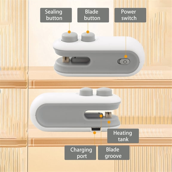 1 Pc Kitchen Resealer Tool Mini Bag Sealer Usb Rechargeable Chip Bag Sealer Heat Seal Portable Handheld Rechargeable Vacuum Food Sealer Bag Sealing Machine for Snacks Chips Fresh Storage, White