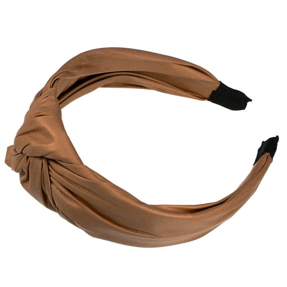 1 Pc Knotted Headband, Faux Leather Hairband for Women, Khaki, 1.57inches Wide