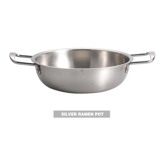 1 Pc Korean Ramen Pot, Ramen Cooking Pot, Stainless Steel Fast Heating Korean Raman Noodle Pot with Handles Induction Saucepan Stewpot for Soup Pasta Egg, 7.09 Inch, Silver