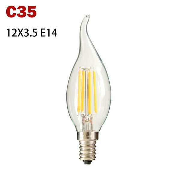 1 Pc LED Bulb C35 Pull Tail 4W 2700k E14 Thread 220V Retro Bulb Glass Decorative 35 * 120mm For Home Decoration Accessories