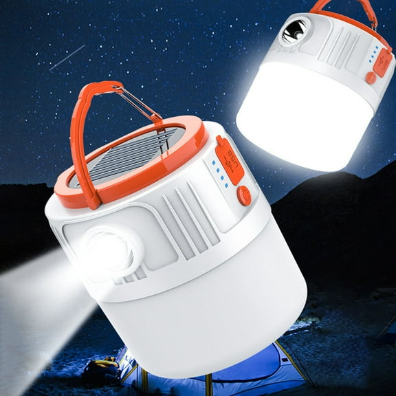 1 Pc LED Camping Lantern — 3.5in x 4.7in, 3000 Lumen Solar & USB Rechargeable, IP65 Water Resistant, 3 Light Modes for Outdoor Emergency Tent Light