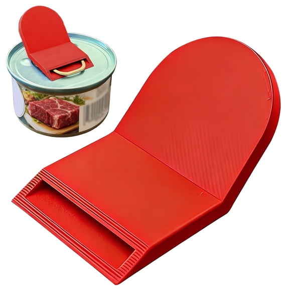 1 Pc Labor Saving Pet Can Opener, Ergonomic Non-Slip Grip Pull Tab Opener, Lightweight Camping Can Opener, Multi-Use Jar & Canned Food Opener Tool for Dogs, Cats & Household Use, Red