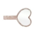 thumbnail image 1 of 1 Pc Lady Heart Shape Handheld Mirror for Business Travel Beauty Parlor Pink Acetate Aluminum Mirror, 1 of 2