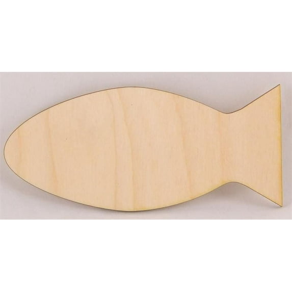 1 Pc, Large 14" X 6.2" Classic Fish Wood Cutout