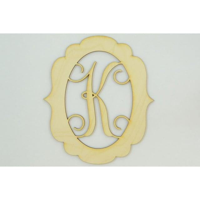 1 Pc, Large 15.5" X 17.5" X 1/8 Inch Thick Framed Monogram w/Vine Font Letter K For Party & Home Decor