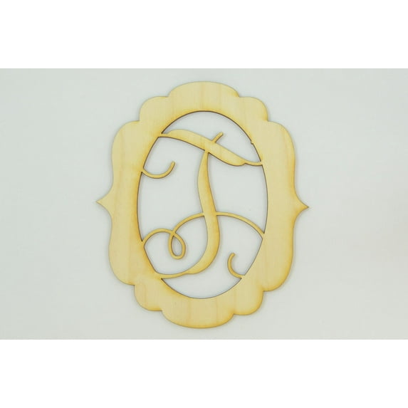 1 Pc, Large 15.5" X 17.5" X 1/8 Inch Thick Framed Monogram w/Vine Font Letter T For Party & Home Decor