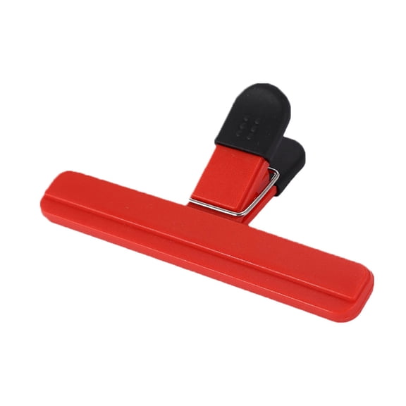 1 Pc Large Chip Bag Clips Food Bag Clips Plastic Heavy Seal Grip Chip Clips Food Clips Upgrade Wide Open Bag Clips for Food Storage with Air Tight Seal Grip, 6.11x3.34 Inch, Red