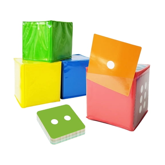 HOOJOJO Preschool Early Development Flash Card Dice with 6-Side Replaceable Insert Dice