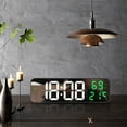 thumbnail image 1 of 1 Pc Large LED Digital Wall Clock — 9.4in x 3.1in, Displays Time Date Temperature Humidity, Adjustable Brightness, USB/Battery Powered for Office Home Decor(Green), 1 of 6