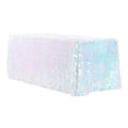 thumbnail image 1 of 1 Pc, Leaf Payette Sequin Tablecloth 90"X156" Rectangular - Iridescent White for Party, Wedding and Events Décor, 1 of 1