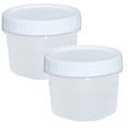 thumbnail image 1 of 1 Pc Leak-Proof Deli Containers with Lids 120ml Food Storage Plastic Containers with Screw Lids Reusable Clear Food Storage Containers Leakproof Small Freezer Containers for Meal Prep, White, 1 of 8