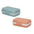 thumbnail image 1 of 1 Pc Leakproof Travel Soap Case with Lid and Removable Drain Tray - Portable Bar Soap Holder for Travel, Camping, Gym, Outdoor Use - Fits Most Standard Soaps, 4.72x2.99x1.96 Inch, Blue+ Orange, 1 of 9