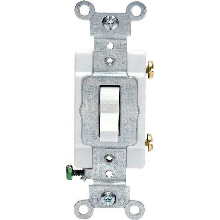 20 Amp Single-Pole AC Quiet Toggle Switch, White 20 Amp Single-Pole AC Quiet Toggle Switch, White