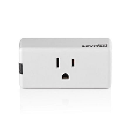 Leviton Decora Smart Wi-Fi Mini Plug-In Outlet - Grounded, 15 Amps - 1 Pc, White — Indoor & Outdoor Use, NEC-Compliant