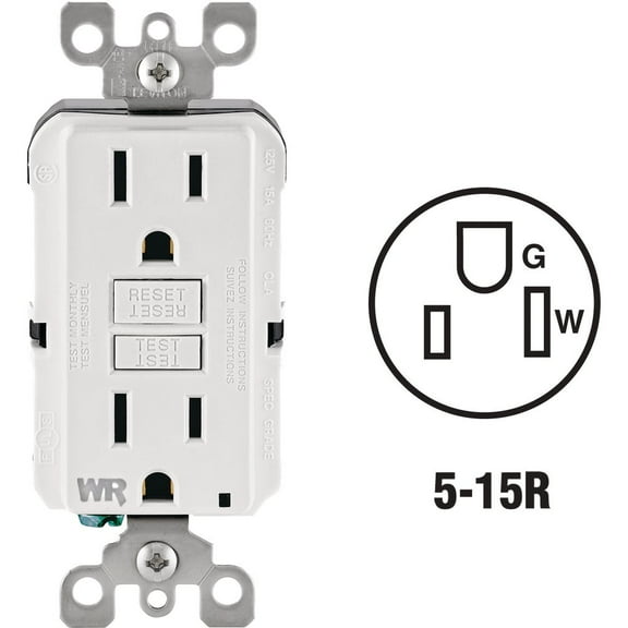 Leviton SmartlockPro Self-Test GFCI Outlet - Tamper & Weather Resistant - 1 Pc, White 15A