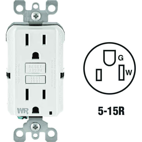 Leviton SmartlockPro Self-Test GFCI Outlet - Tamper & Weather Resistant - 1 Pc, White 15A Indoor & Outdoor Use, NEC-Compliant
