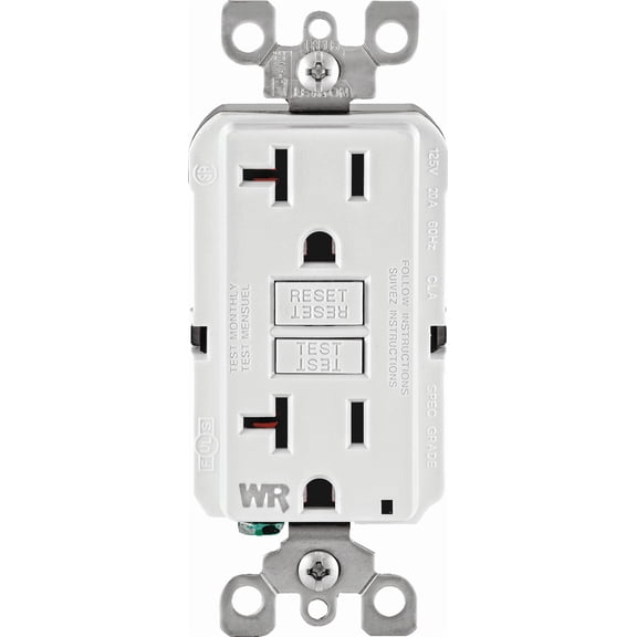 Leviton SmartlockPro Self-Test GFCI Outlet - Tamper & Weather Resistant - 1 Pc, White Indoor & Outdoor Use, NEC-Compliant