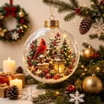 thumbnail image 1 of 1 Pc Lighted Christmas Diorama Ornament, Clear Acrylic Story Ball with Warm LED, Holiday Tree Hanging Decor, Magical Xmas Gift 3.94in, 1 of 6