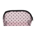 thumbnail image 1 of 1 Pc Lightweight Heart Pattern Makeup Bag for Travel Pink Mesh Fabric, 1 of 6