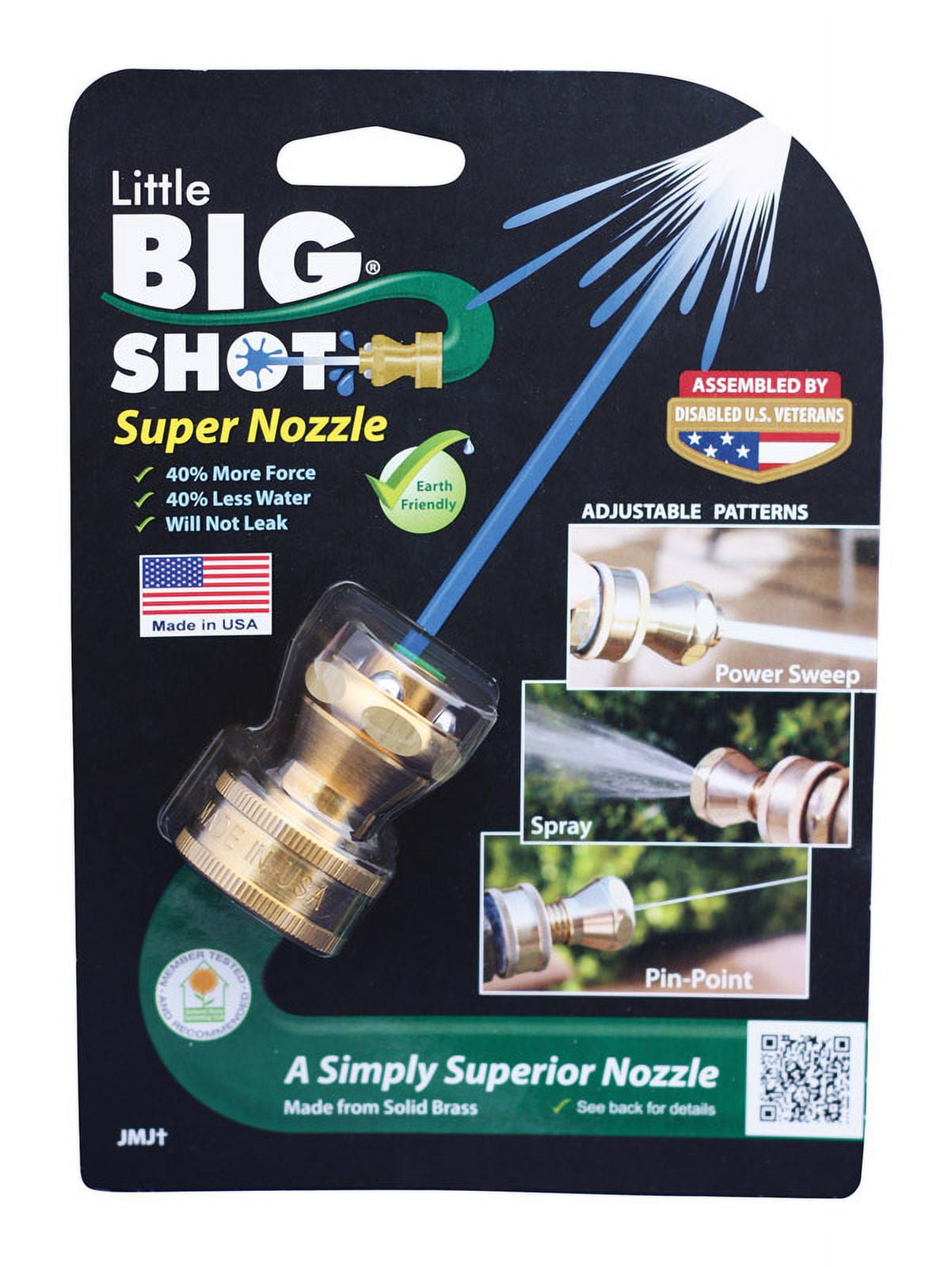1 Pc, Little Big Shot 3 Pattern Adjustable Continuous Brass Hose Nozzle ...