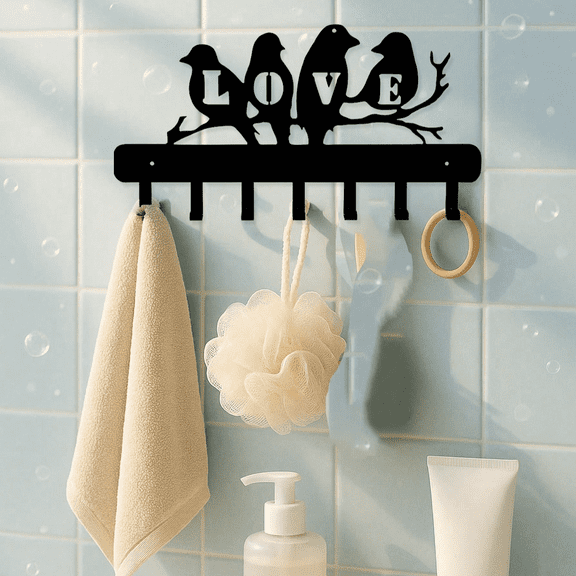 1 Pc Love Bird Metal Hook, Can Be Used To Place Keys, Umbrellas, Clothes and Other Daily Necessities, Suitable for Living Room, Bedroom, and Other Spaces, Qingl Gift,Suitable for Modern Home