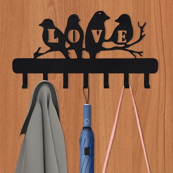 1 Pc Love Bird Metal Hook, Can Be Used To Place Keys, Umbrellas, Clothes and Other Daily Necessities, Suitable for Living Room, Bedroom, and Other Spaces, Qingl Gift,Suitable for Modern Home Decor