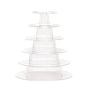 1 Pc Macaroon Tower Stand, Round Macaron Tower Cake Display Rack Plastic Cupcake Stand Macarons Desserts Serving Tray for Birthday Wedding Party Decor 10x7"
