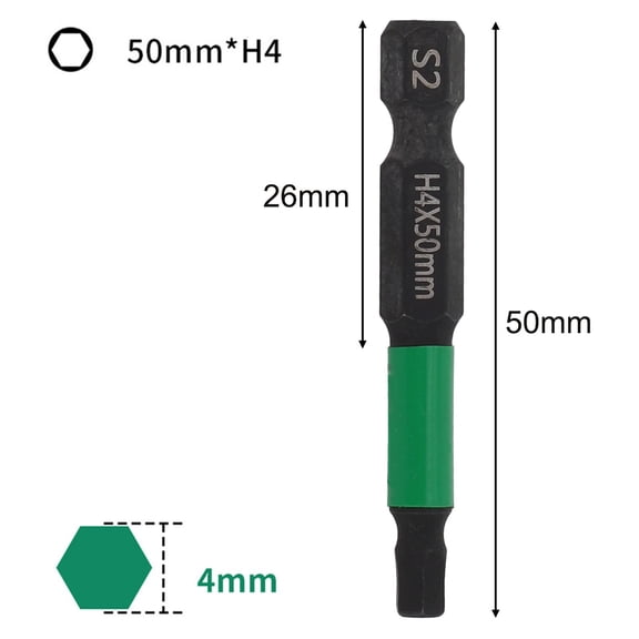 1 Pc Magnetic 1/4 Inch Hexagon Screwdriver Alloy Steel Suitable for High Strength Screwdriver and Hand Drill Use (E)