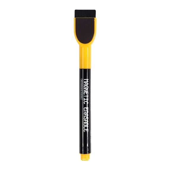 1 Pc Magnetic Dry Erase Marker Low Odor Whiteboard Marker Fine Tip Whiteboard Markers With Eraser Marker With Eraser Cap Work On White Board, Calendar, Refrigerator, 5.79 Inch, Yellow