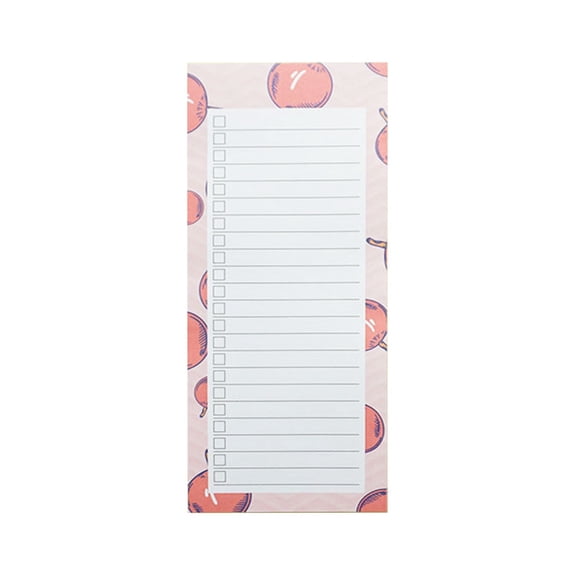 1 Pc Magnetic Grocery List Pad for Fridge, 3.5"x8.3" Slim To-Do List Notepad with Checkboxes, Tear-Off Memo Book for Kitchen Home Organization, Peach