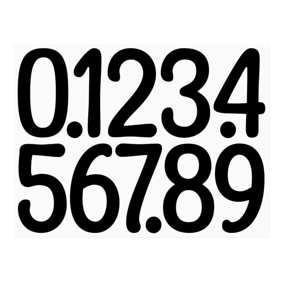 1 Pc Number Stickers, 4" Waterproof Mailbox Number Label, Consecutive Numbers 0-9, Self-Adhesive and Residue-Free, Ideal for Mailboxes, Storage Boxes, Organizers, 11.4x8.7 Inch, Art Text Black