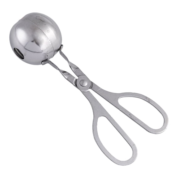1 Pc Meatball Maker, Non-stick Meatball Scoop Ball Maker, Silver Metal Meat Baller, Stainless Steel Cake Pop Scoop, Cake Pop Roller, Ice Tongs, Cookie Dough Scoop for Kitchen, 6.88x1.92 inch