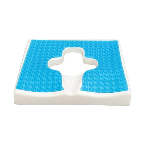 1 Pc Memory Foam Seat Cushion, Anti-Slip Gel & Memory Foam Office Chair Cushions, Tailbone Pain Relief Seat Cushion for Office Workers, Drivers, Bed Cushion for Long-Term Bed, 17.72x14.96 Inch, Blue