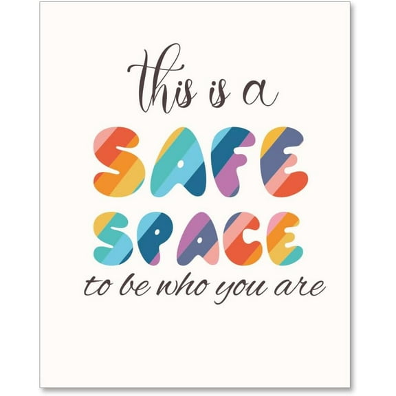 1 Pc Mental Health Wall Poster This Is A Safe Space Print Boho Classroom Decor Therapy Counseling Office Decor Painting Educational Poster for DIY Counselor School 25.4x20.5cm/10x8