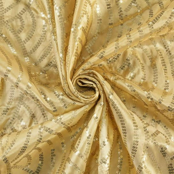 1 Pc, Mermaid Scale Sequin Fabric Roll 10 Yards - Gold For Wedding & Events Decor