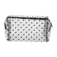 thumbnail image 1 of 1 Pc Mesh Flocking Heart Pattern Makeup Bag for Travel White Mesh Fabric, 1 of 6