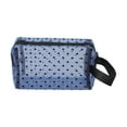 thumbnail image 1 of 1 Pc Mesh Flocking Heart Pattern Makeup Bag for Vacation Blue Mesh Fabric, 1 of 6