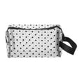 thumbnail image 1 of 1 Pc Mesh Flocking Heart Pattern Makeup Bag for Vacation Business White Mesh Fabric, 1 of 6