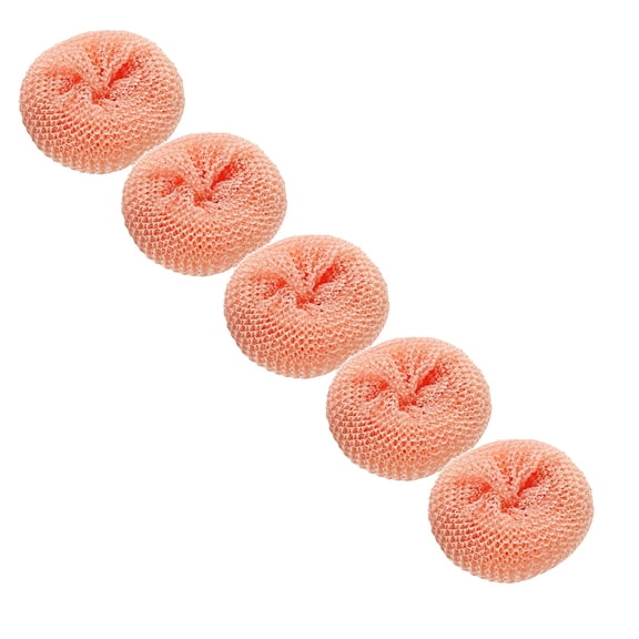 1 Pc Mesh Scourers Non-Scratch Plastic Scourers Stain Removing Cleaning Scrubber Nylon Scouring Pads Dish Scrubbers for Kitchen Garage Bathroom, 3.14 Inch, Pink