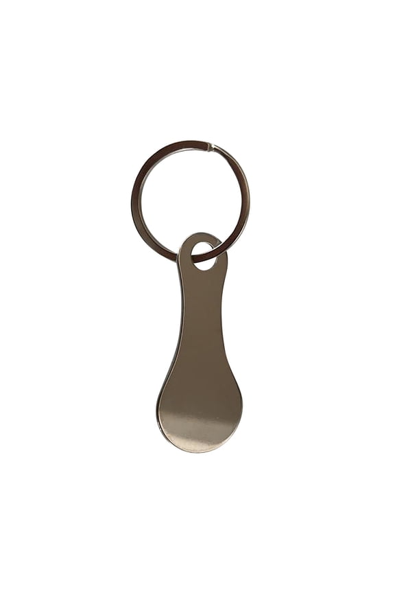 1 Pc Metal Aluminum Alloy Key Ring Shopping Trolley Tokens, Silver 1PC, Metal Key Ring Shopping Cart Token, One Size