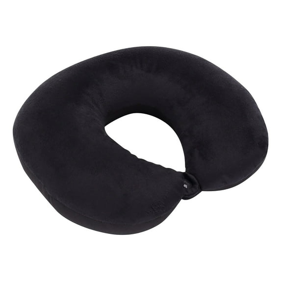 1 Pc Microbead Travel Head and Neck Pillow Travel Pillow Memory Foam Neck Pillow for Traveling, Car, Home, Flight Pillow for Sleeping, Provide Head Neck Support Rest, 10.62"x9.44", Black