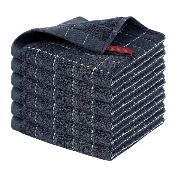 1 Pc Microfiber Dish Cloth Set Soft and Super Absorbent 12x12 Inch Home Kitchen Hand Towels Super Soft Absorbent Quick Drying Dish Rags for Washing Dishes, Dark Gray
