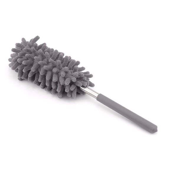 1 Pc Microfiber Extendable Hand Duster, Washable Dusting Brush with Telescoping Pole, Detachable Cleaning Brush Tool for Office, Car, Window, Furniture, Ceiling Fan, 10-29 Inch, Gray